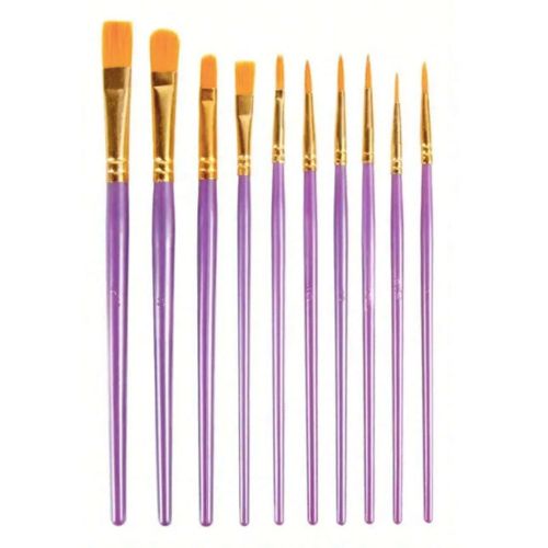 10 Piece Assorted Paint Brush Set - Scribble and Scratch