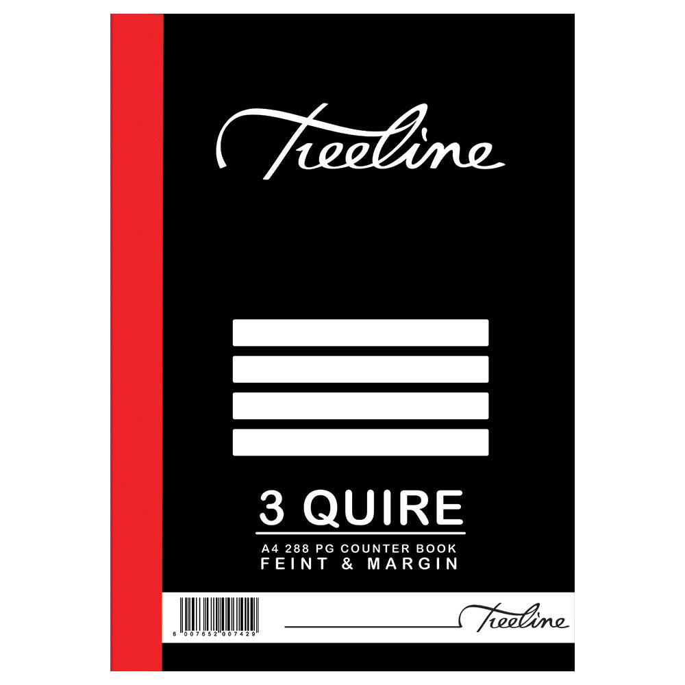 A4 Hard Cover Book – 3 Quire, 288 Pages, Feint & Margin