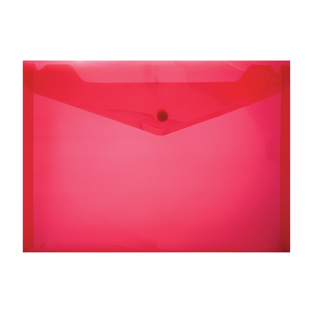 PVC A4 Plastic Envelope folder with Stud - assorted colours
