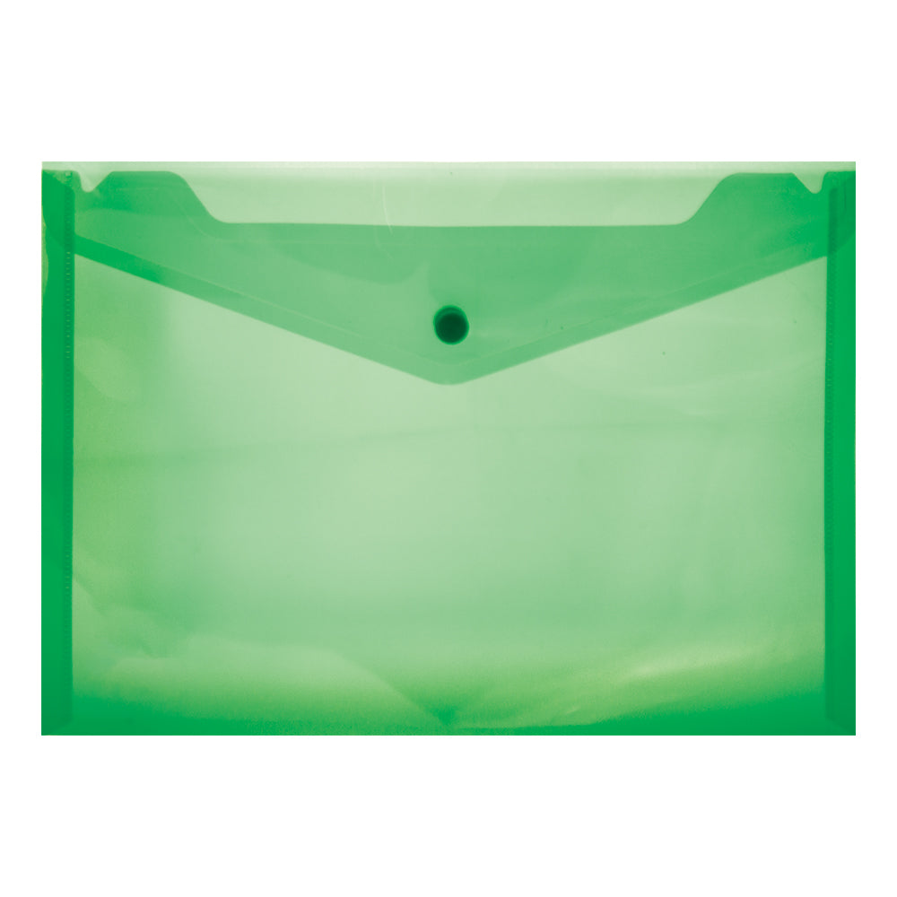 PVC A4 Plastic Envelope folder with Stud - assorted colours