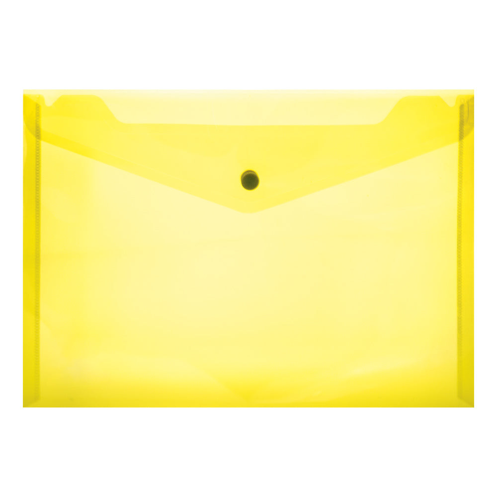 PVC A4 Plastic Envelope folder with Stud - assorted colours