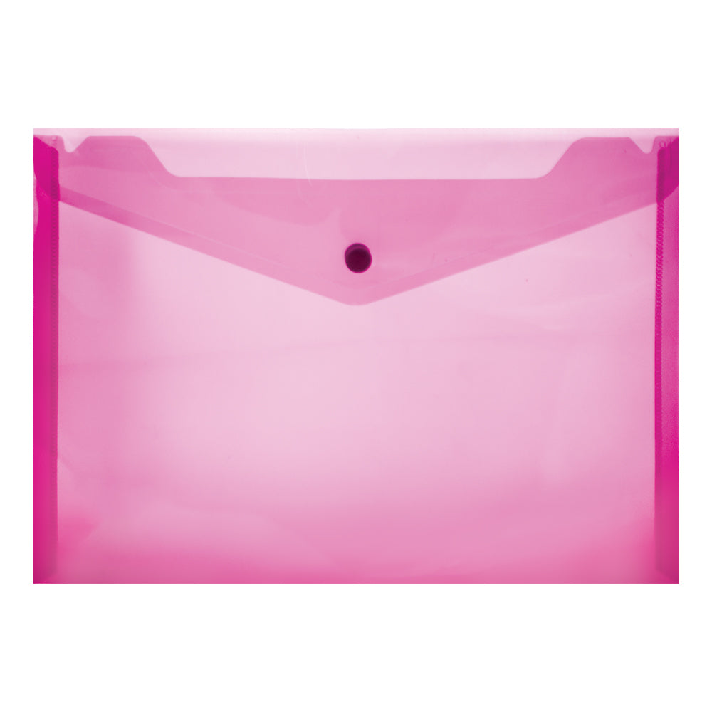 PVC A4 Plastic Envelope folder with Stud - assorted colours