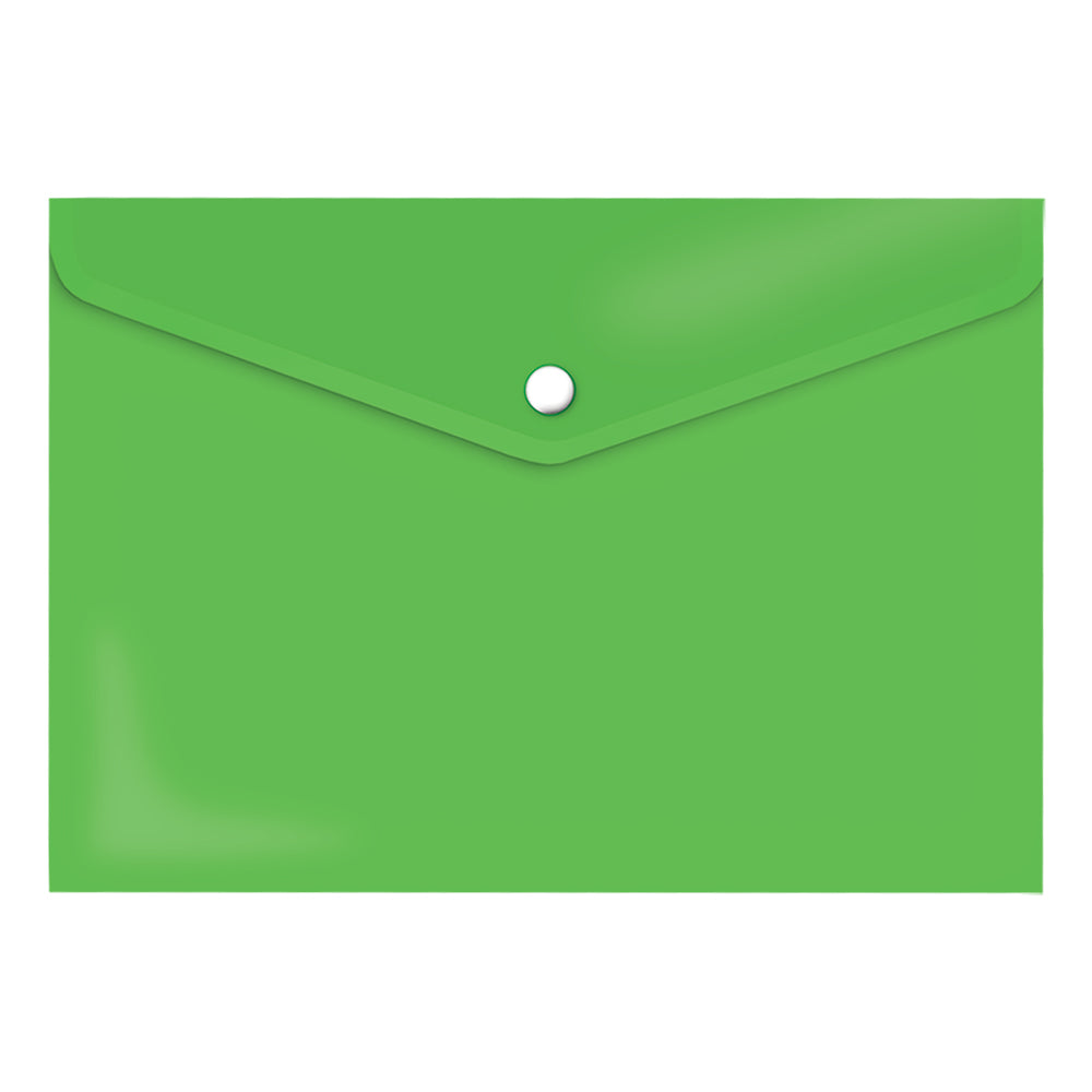 PVC A4 Plastic Envelope folder with Stud - assorted colours