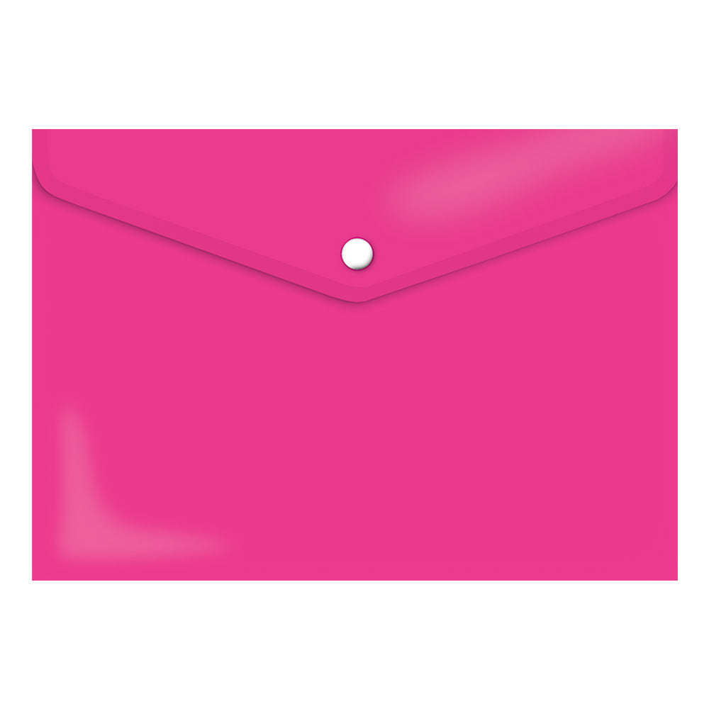 PVC A4 Plastic Envelope folder with Stud - assorted colours
