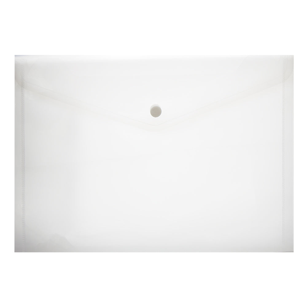 PVC A4 Plastic Envelope folder with Stud - assorted colours