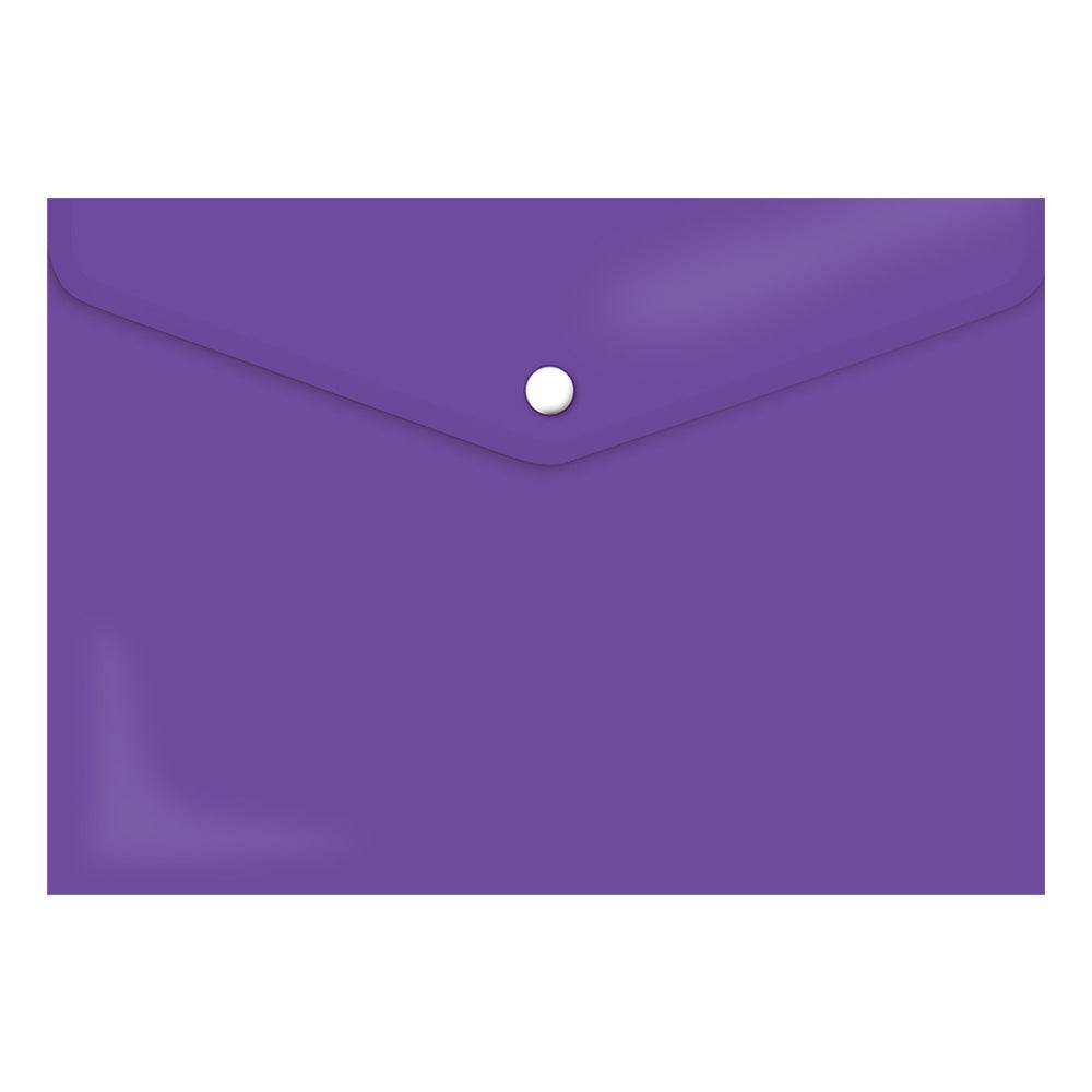 PVC A4 Plastic Envelope folder with Stud - assorted colours