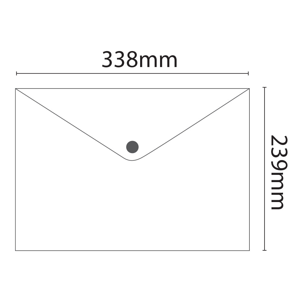 PVC A4 Plastic Envelope folder with Stud - assorted colours