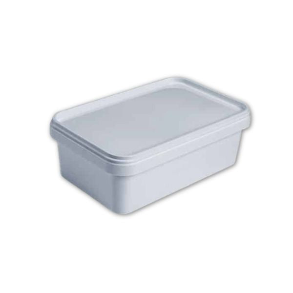 2 Litre Plastic White Ice Cream Tub and Lid