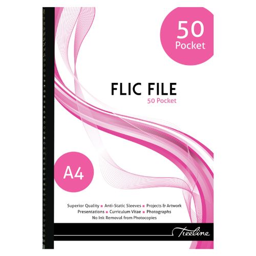50 Pocket Flic-File, Pink - Scribble and Scratch