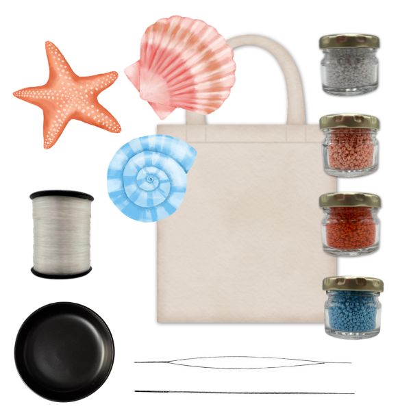 Beaded Embroidery DIY Kit- Sea Shells