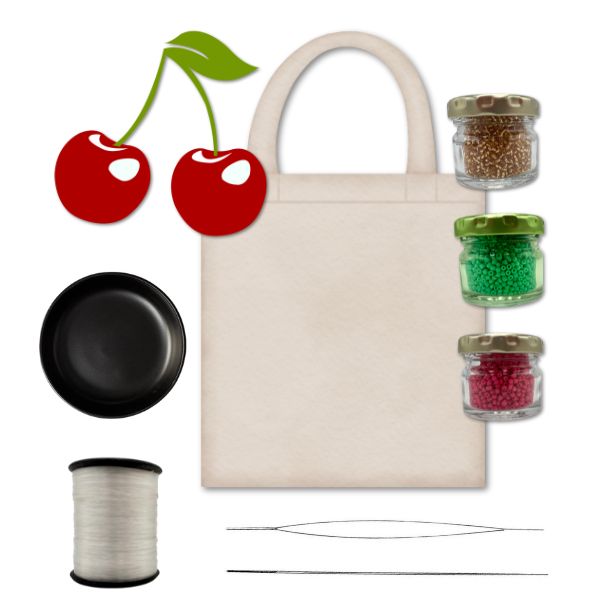 Beaded Embroidery DIY Kit- Cute Cherries