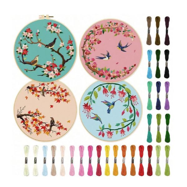 Bird Embroidery Kit- 4 piece