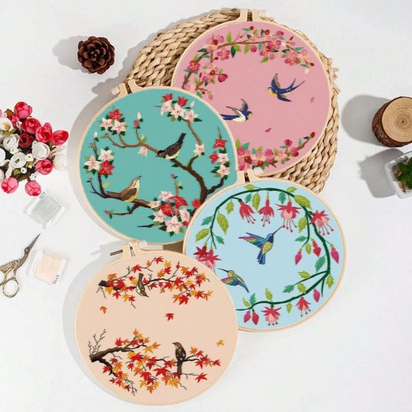 Bird Embroidery Kit- 4 piece
