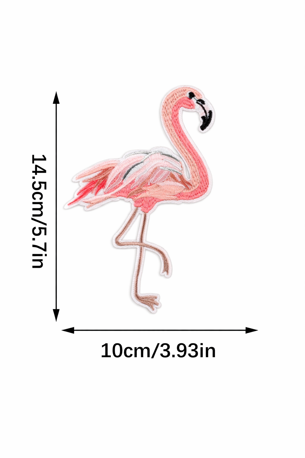 Flamingo Embroidered Iron on Patch- Double