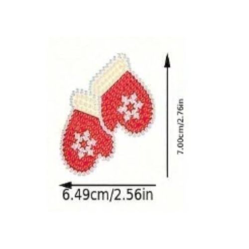 Cute Christmas Mittens Diamond Dot Decoration Kit, Single