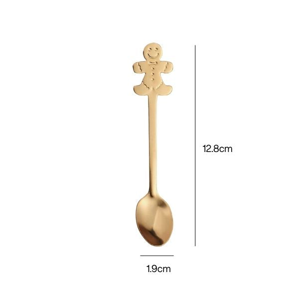 Set of 4 Gold Christmas Spoons
