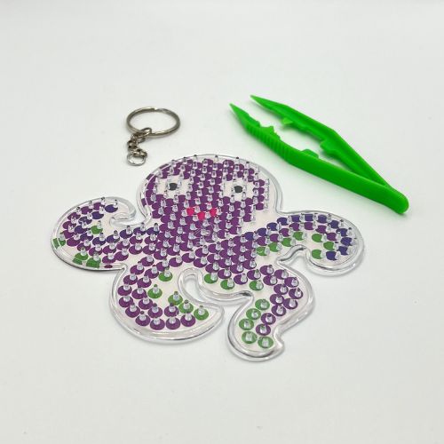 Octopus Fuse Bead Base Plate keyring and tweezer