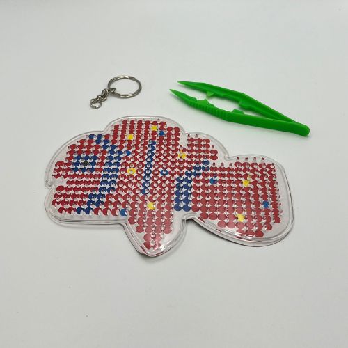 Clown Fish Fuse Bead Base plate keyring and tweezer