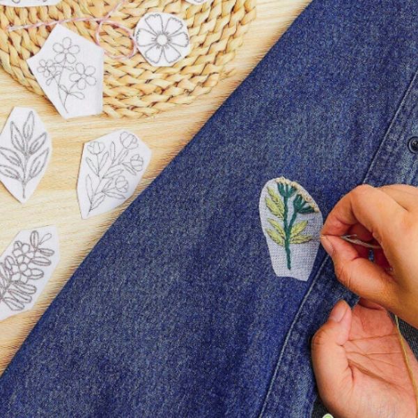 Flower Peel and Stick Sheets for Embroidery- set of 5 Sheets