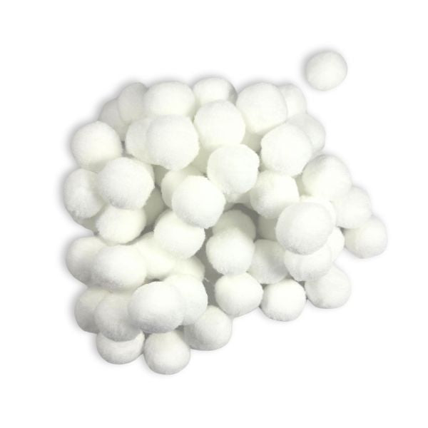 Large White Coloured Felt Pom Poms