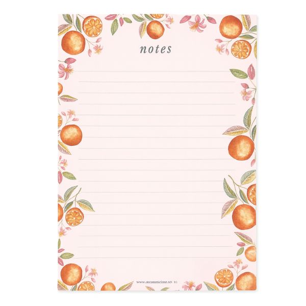 Orange Grove Notepad, Pink- 148 x 210mm