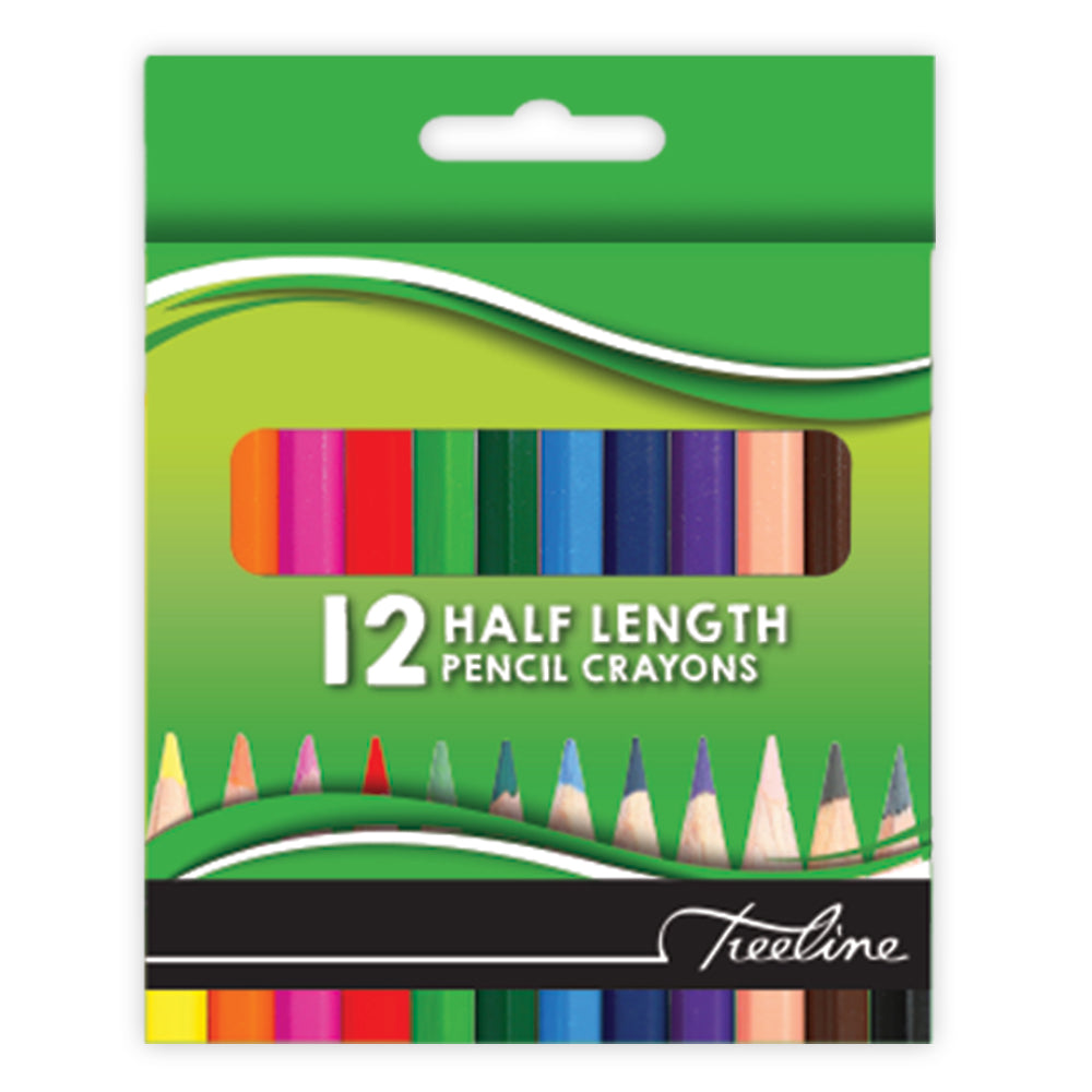 Treeline Coloured Pencil Crayons, set of 12 - half length