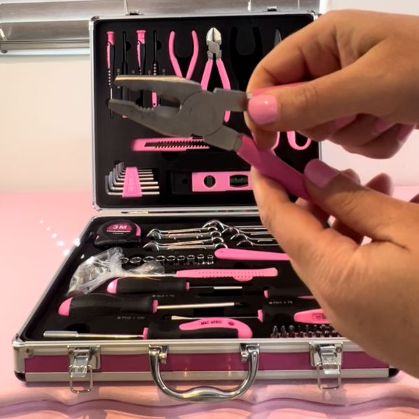 Pink Tool Box- 63 Piece with aluminium case