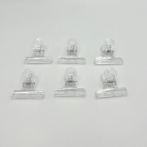 Clear Plastic Binder Clip- set of 6