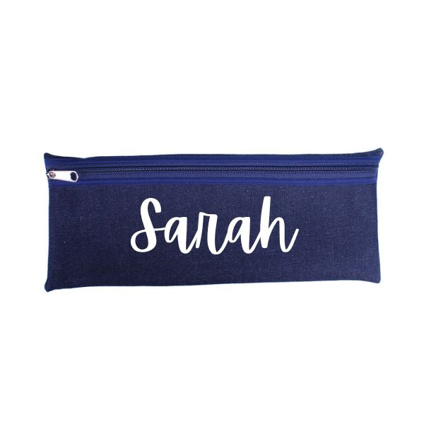 Personalised Denim Pencil bag, 30cm