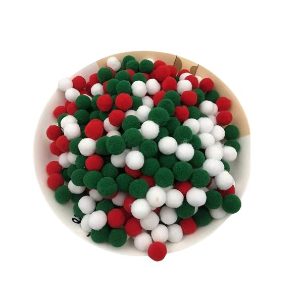 Christmas Craft Pompoms, 100 pieces