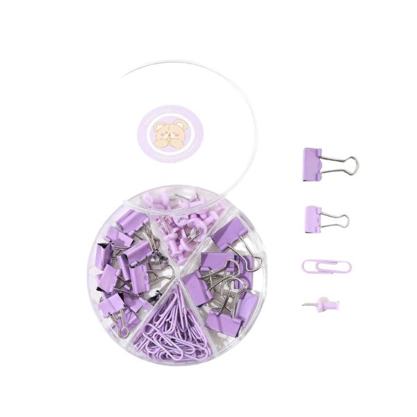Purple Stationery Organiser Set