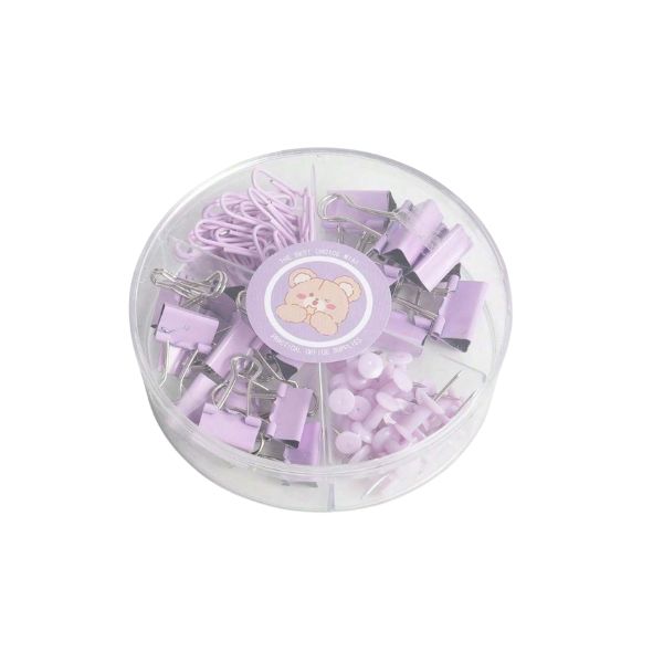 Purple Stationery Organiser Set