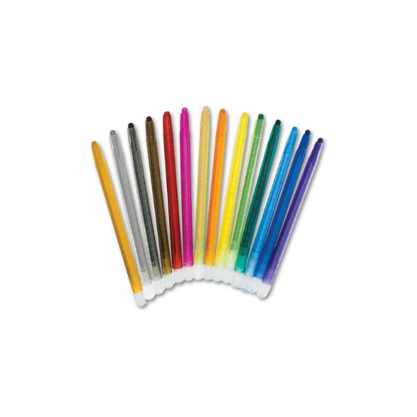 Treeline Retractable Wax Crayons- 12 + 2 (Gold and Silver)