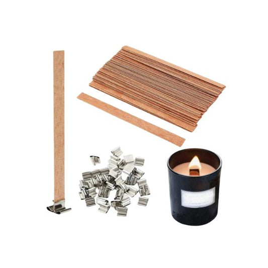 Wood candle wicks, 15cm, set of 4