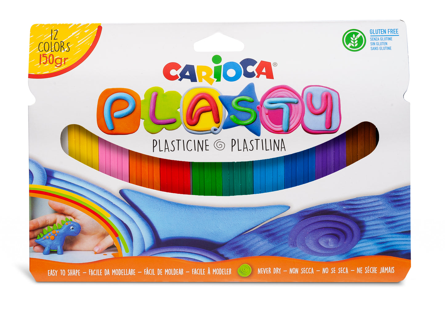 Carioca Modelling Clay, 12 colours, 150g