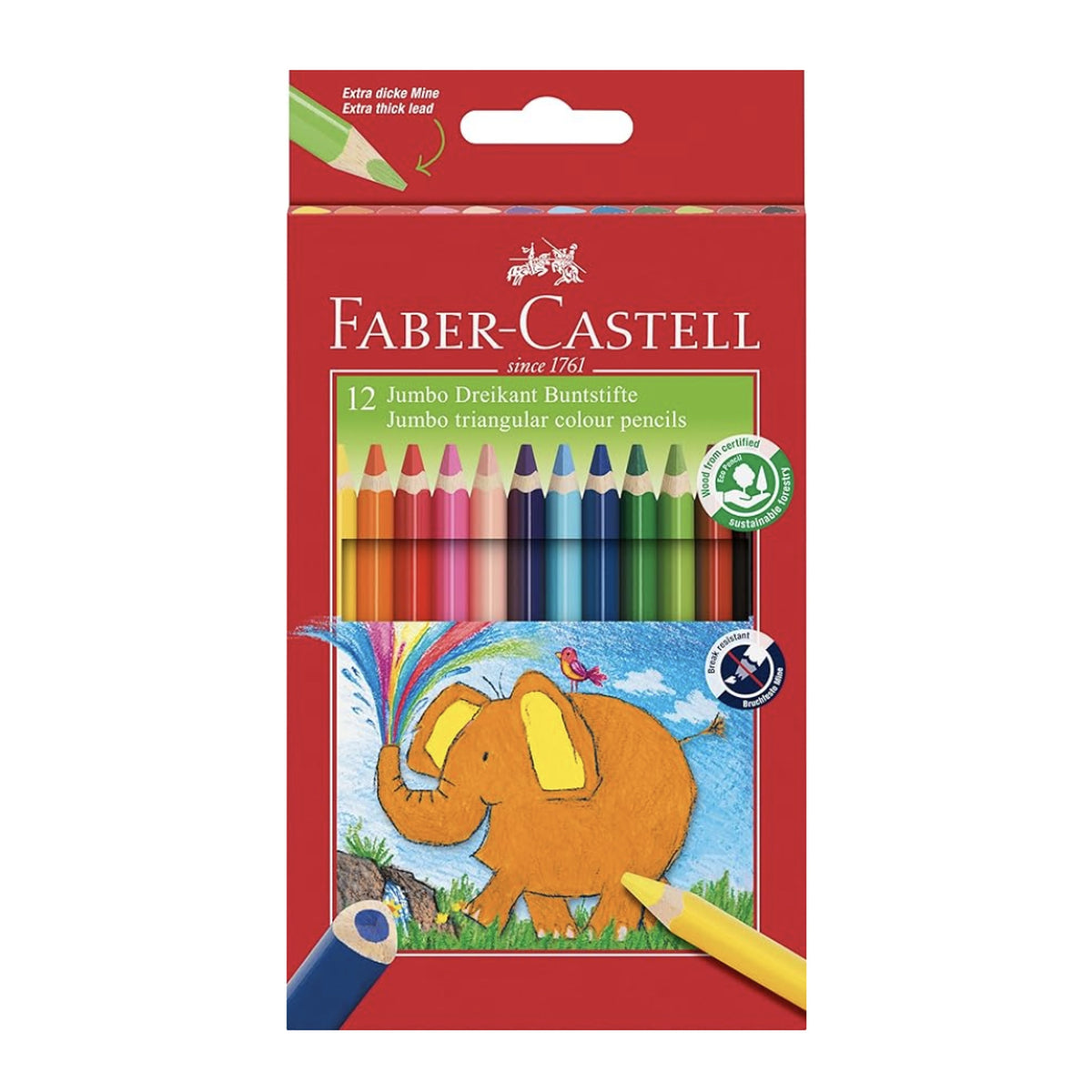 Faber Castell Jumbo Triangular Colouring in Pencils- Set of 12