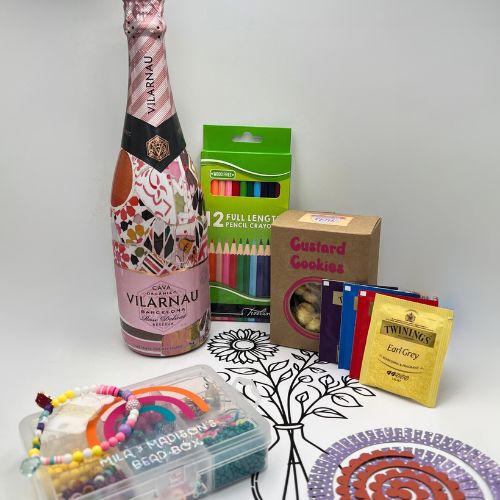Mother's day craft box with bubbly - Scribble and Scratch