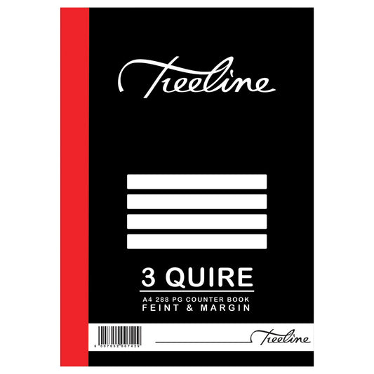 A4 Hard Cover Book – 3 Quire, 288 Pages, Feint & Margin