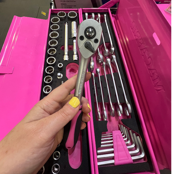 Pink Tool Box- 124 Piece with aluminium case
