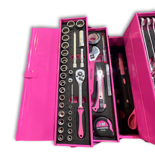 Pink Tool Box- 124 Piece with aluminium case