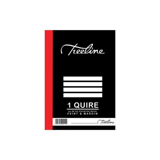 A4 hard cover book, 1 quire, 96 pages, Feint & Margin