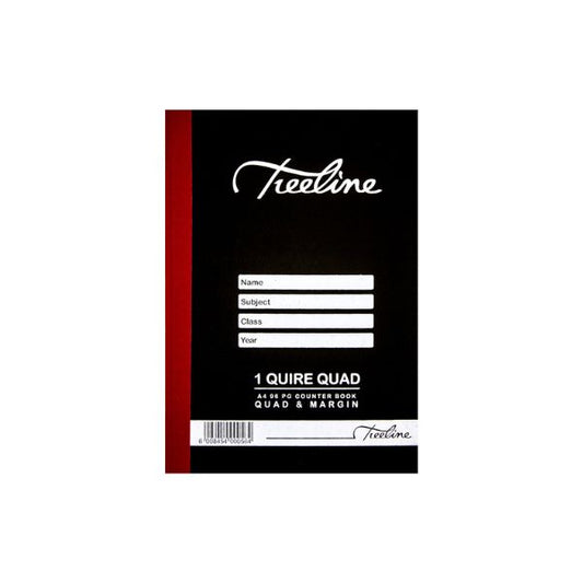 A4 Hard Cover Book, 1 Quire, 96 Pages, Quad & Margin
