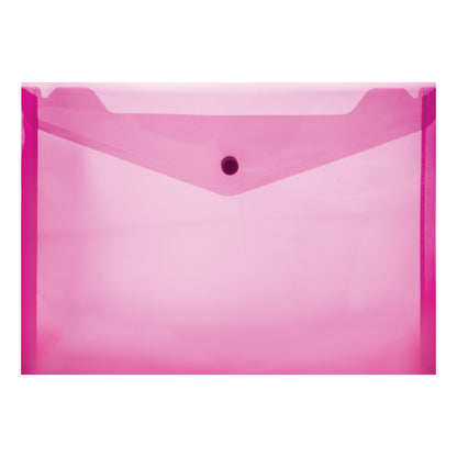 PVC A4 Plastic Envelope folder with Stud - assorted colours