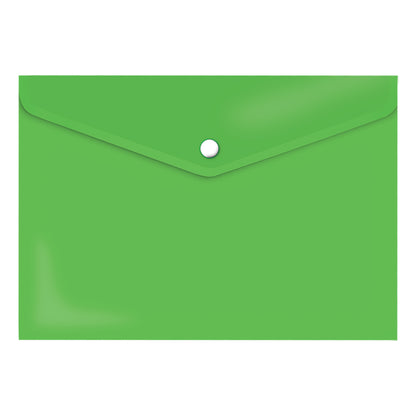 PVC A4 Plastic Envelope folder with Stud - assorted colours