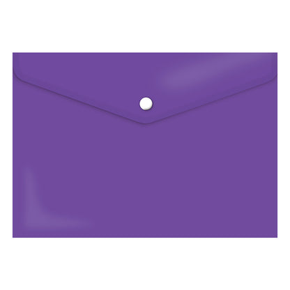PVC A4 Plastic Envelope folder with Stud - assorted colours
