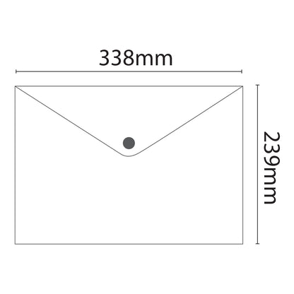 PVC A4 Plastic Envelope folder with Stud - assorted colours