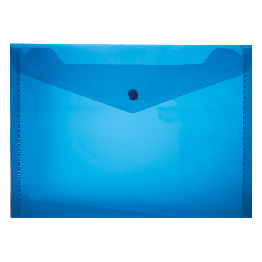 PVC A5 Plastic Envelope folder with Stud - assorted colours