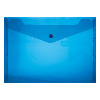 PVC A5 Plastic Envelope folder with Stud - assorted colours