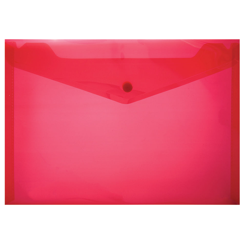 PVC A3 Plastic Envelope Folder with Stud- Assorted colours