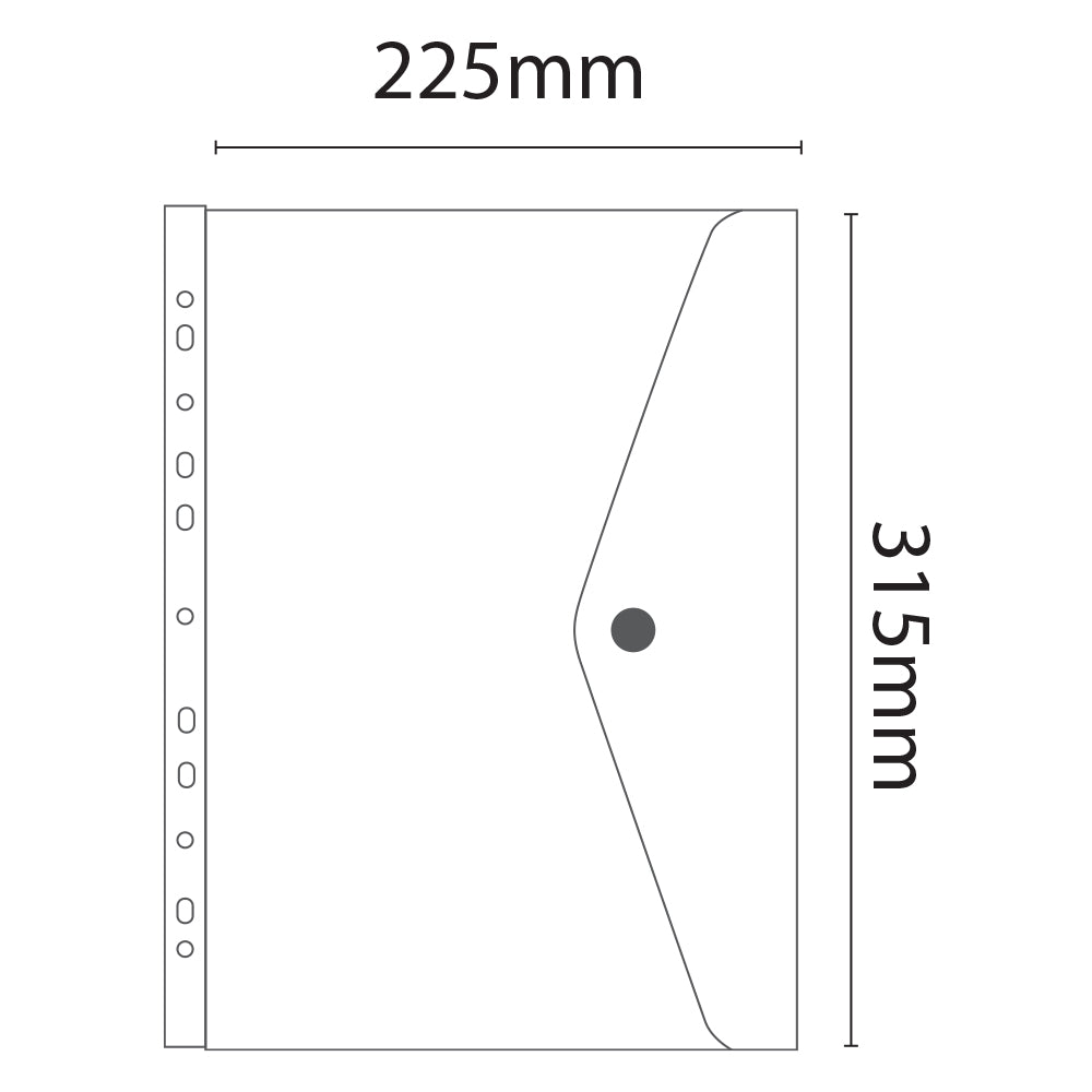 transparent A4 filing carry folders with stud closures in assorted colours